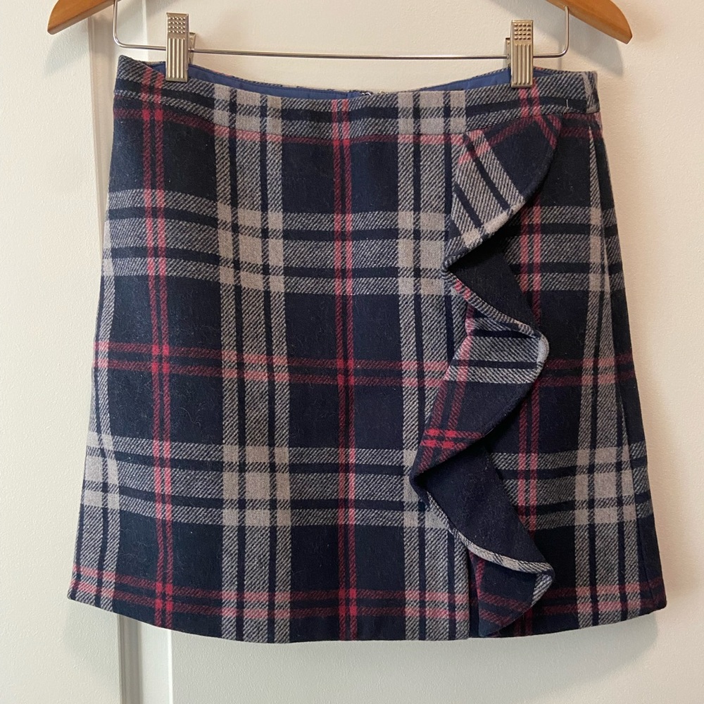 J.Crew Factory plaid ruffle skirt